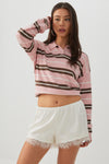 Satin Lace Trim Shorts