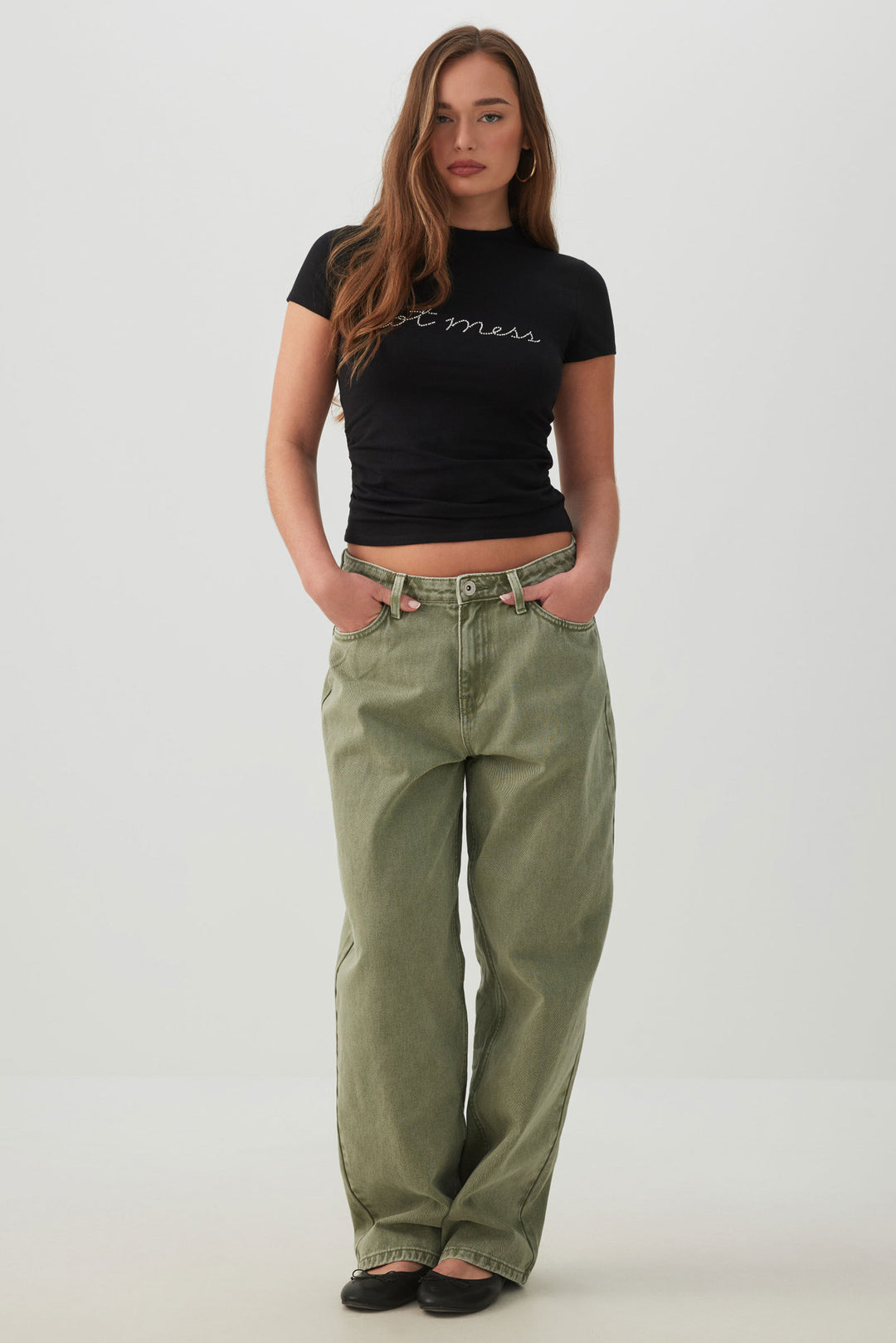 The Muse Fit Mid Rise Baggy Pants