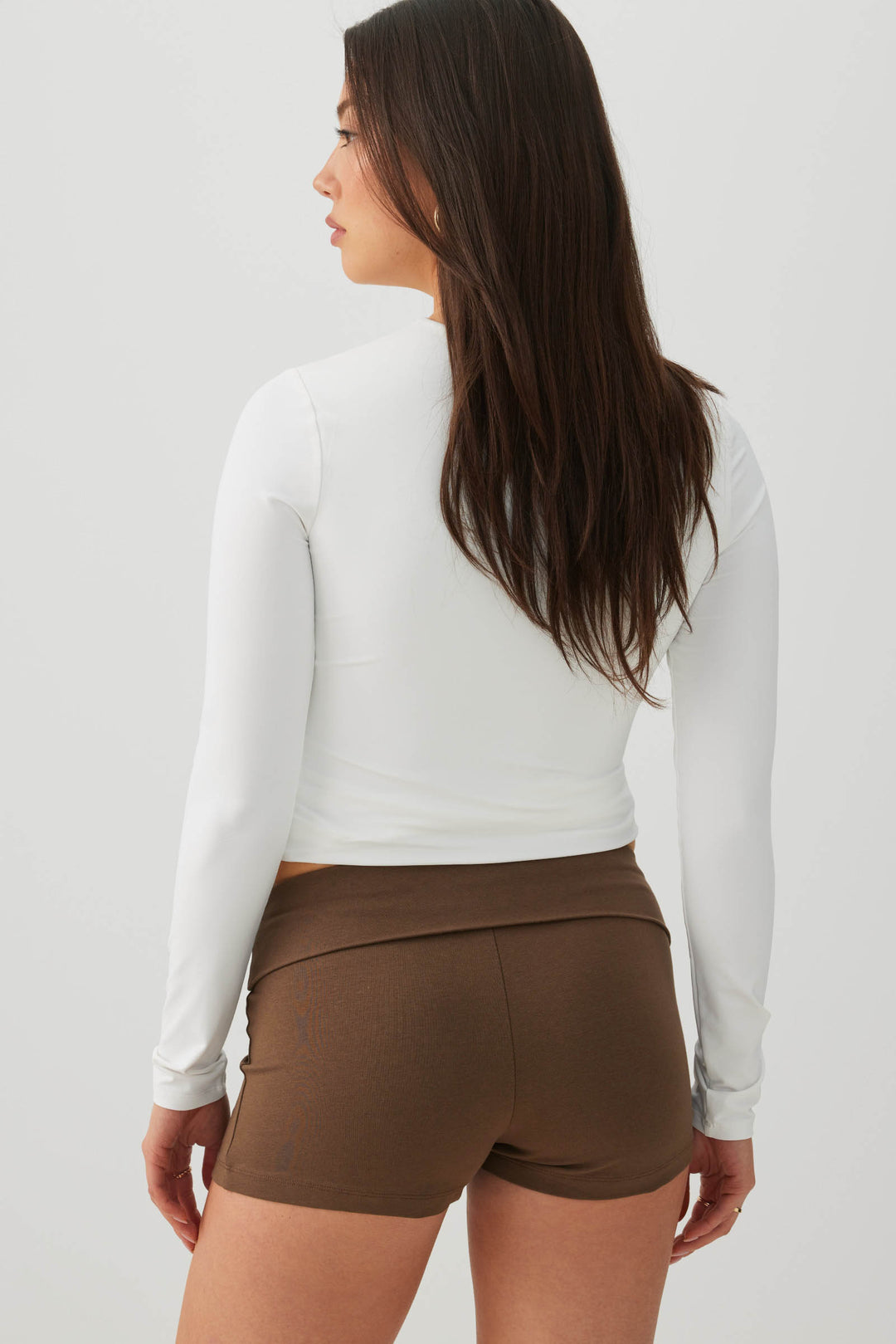 Foldover Waist Mini Biker Shorts