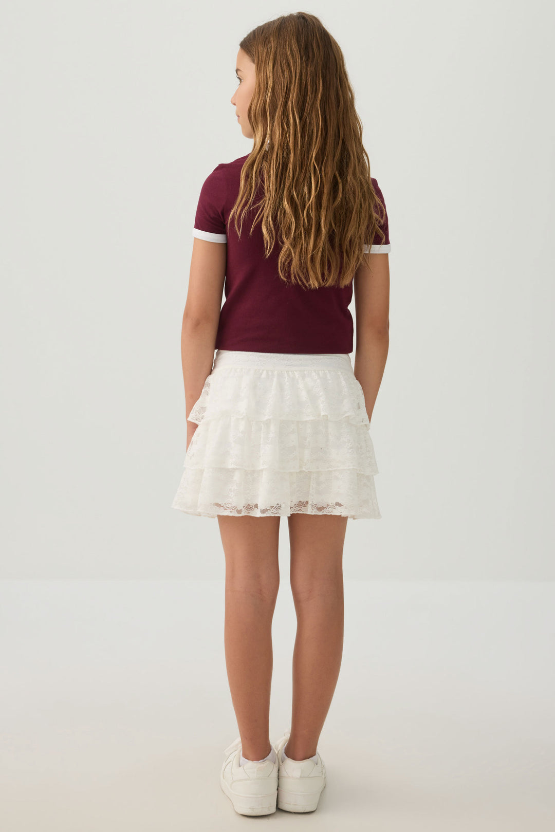 Tiered Lace Mini Skirt