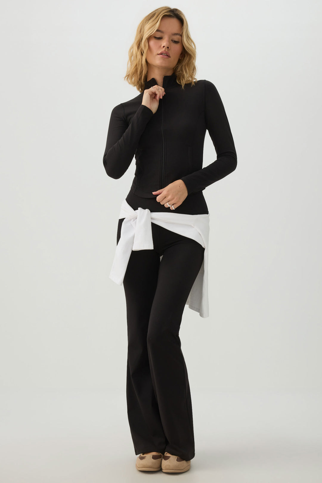 Jersey Zip Up Top