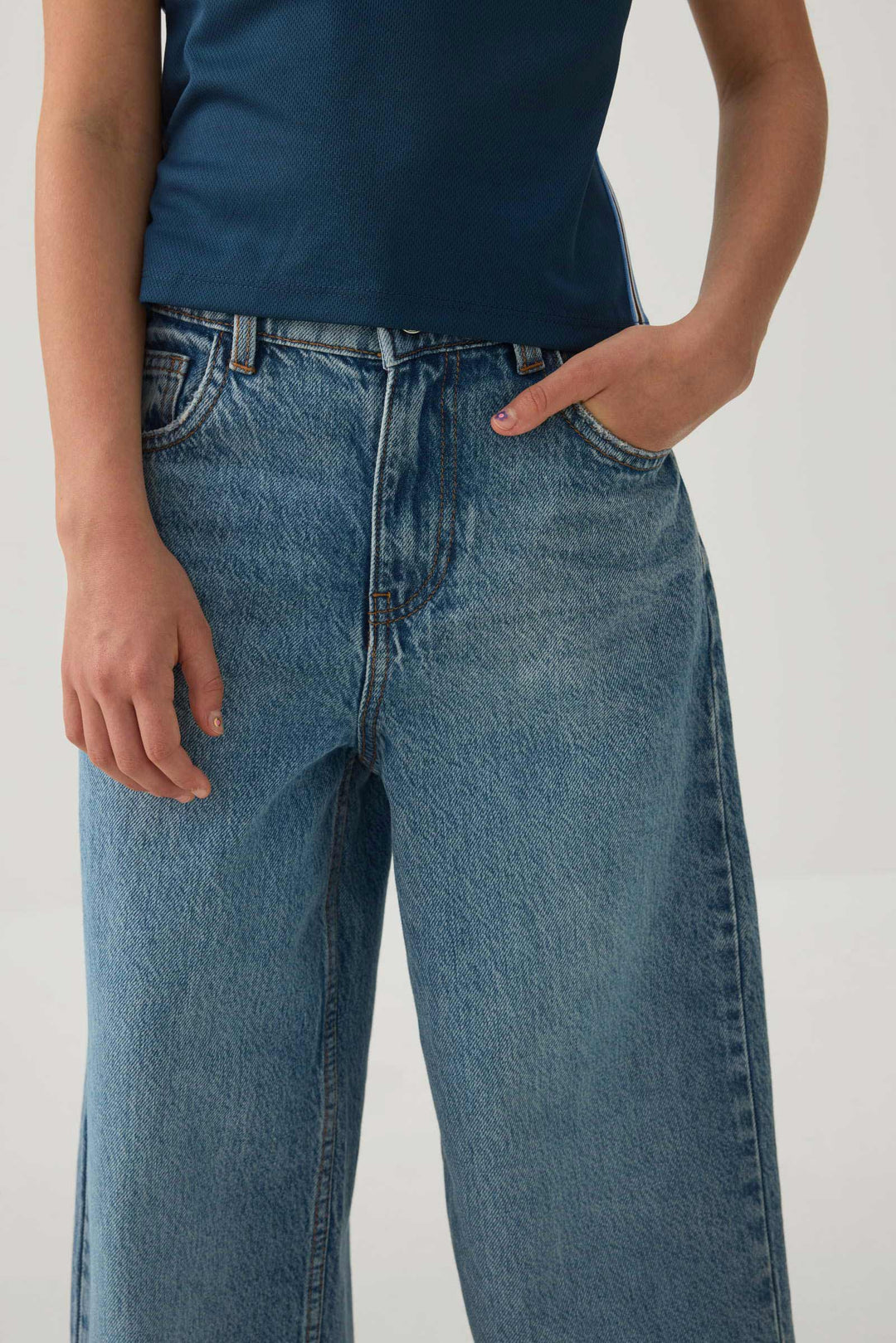 Wide Leg Denim Jeans