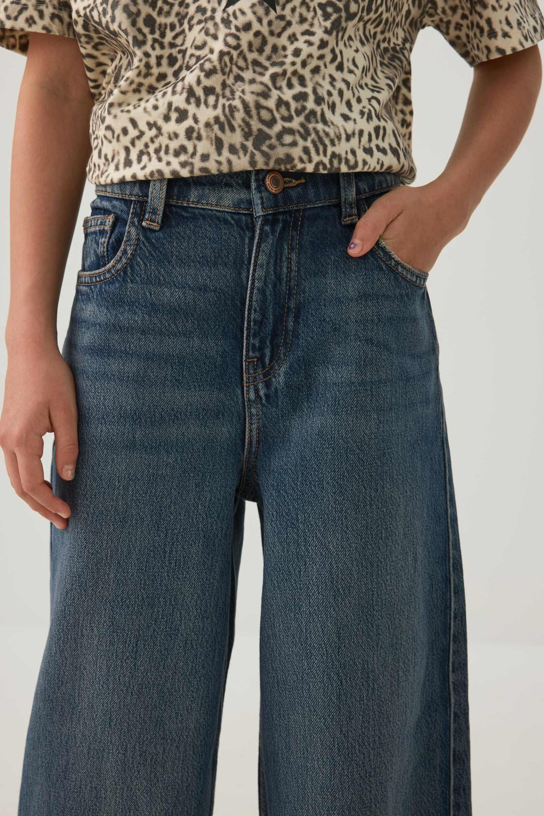 Wide Leg Denim Jeans