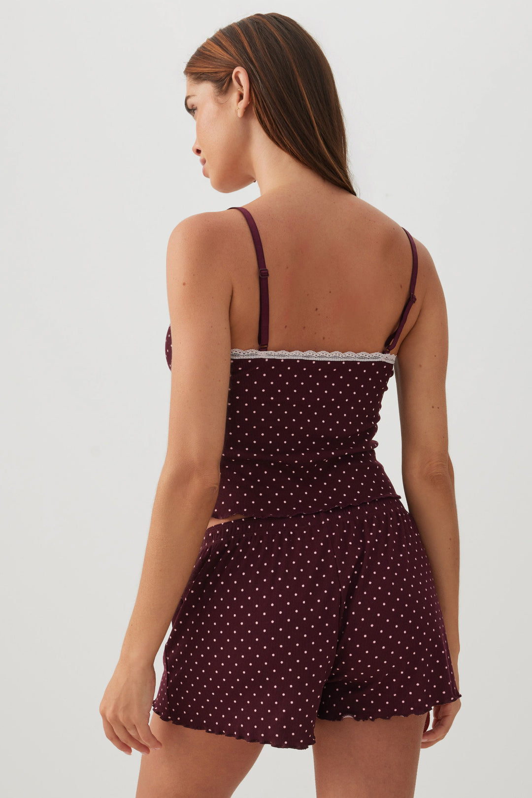 Ensemble pyjamas côtelé avec camisole et short