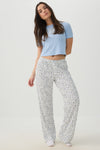 Pantalon de pyjama côtelé très doux fleuri