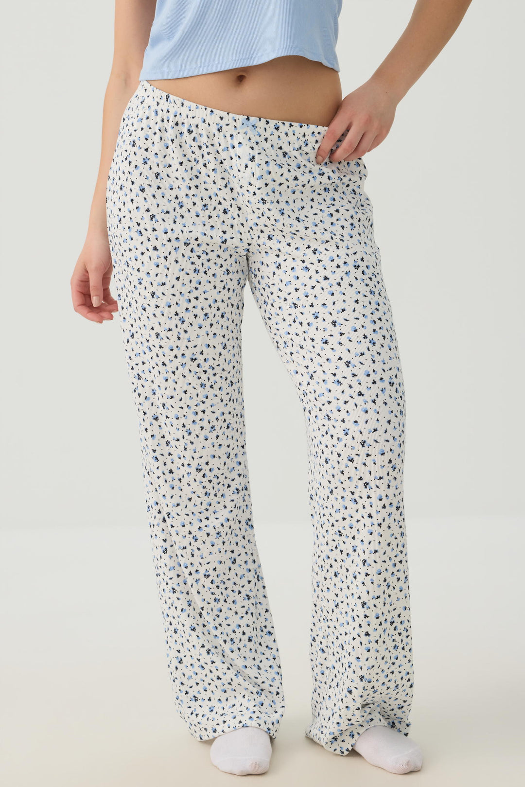 Floral Super Soft Rib Pajama Pants