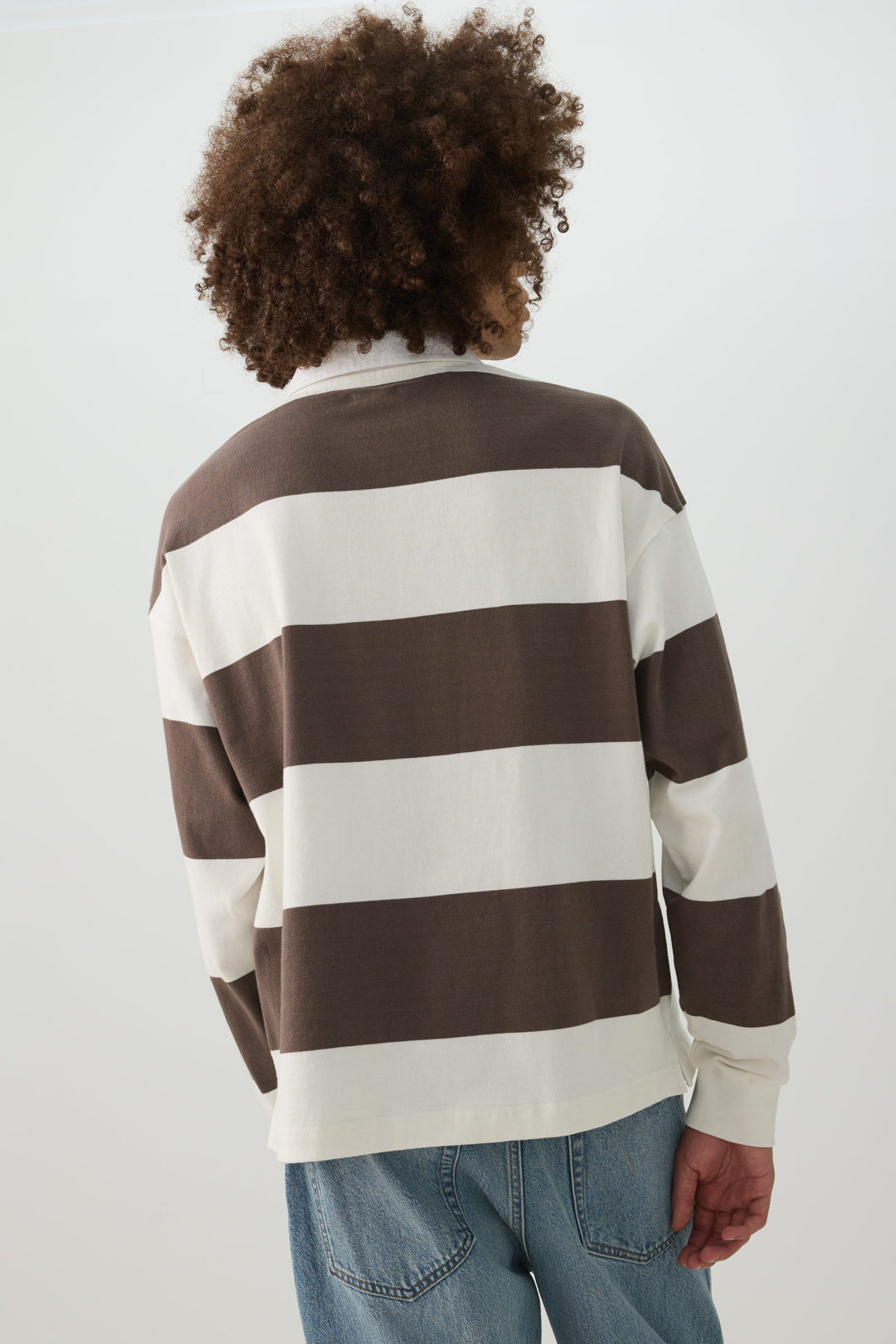 Striped Long Sleeve Polo