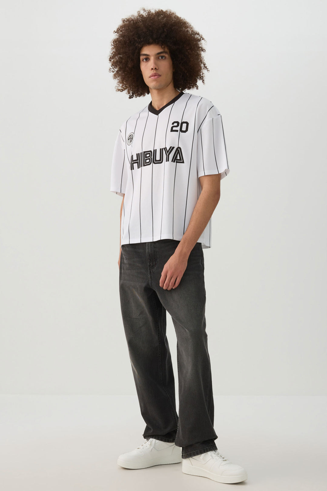 Striped V-Neck Sports Top