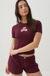 T-shirt pyjama côtelé imprimé