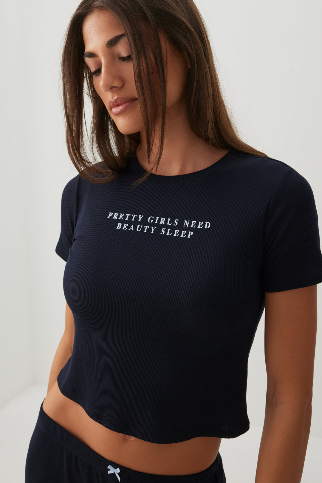 T-shirt pyjama côtelé imprimé