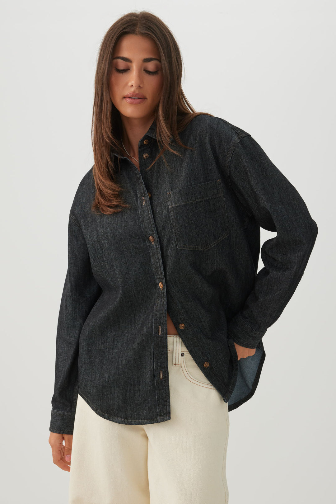 Chemise en denim ample