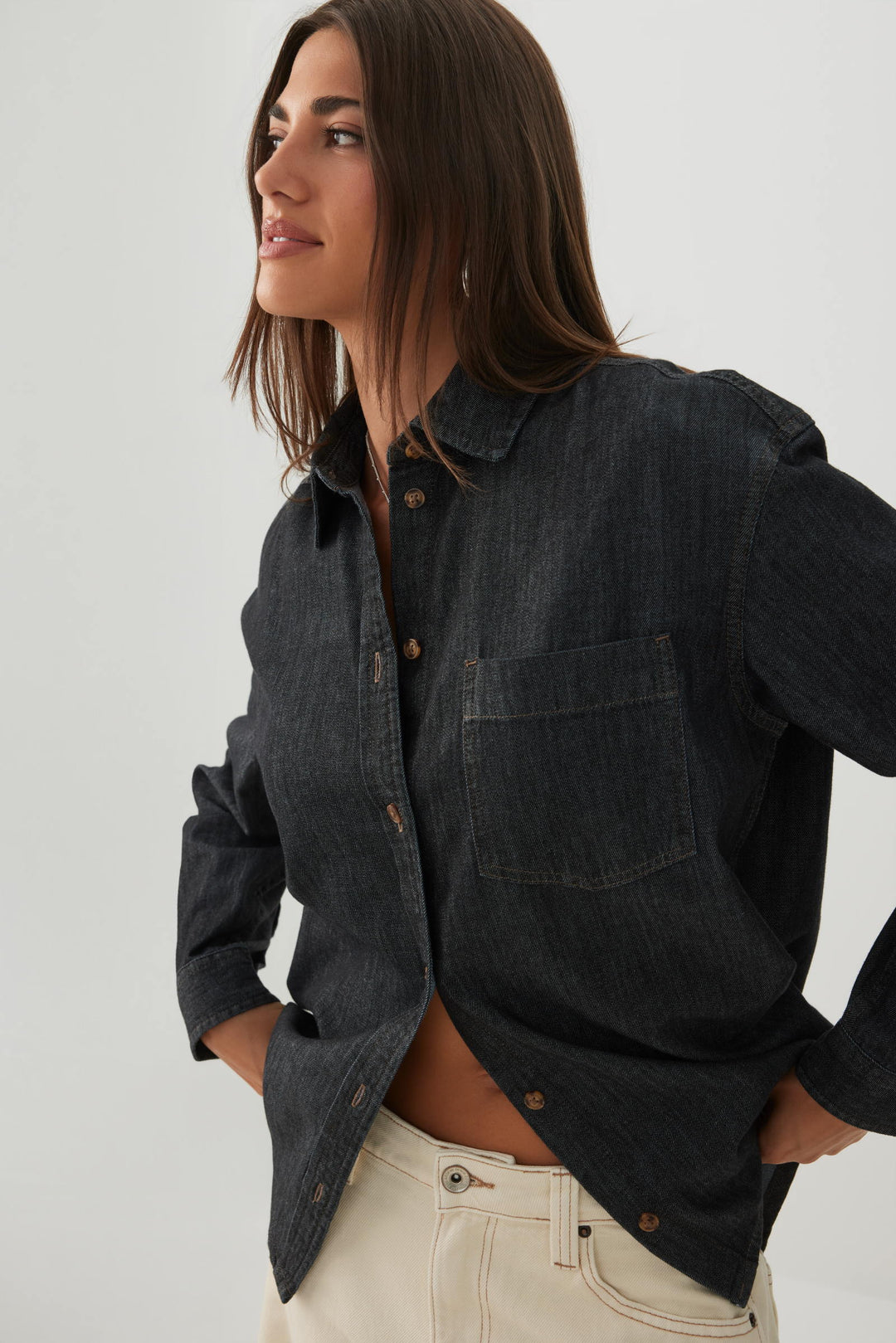 Chemise en denim ample
