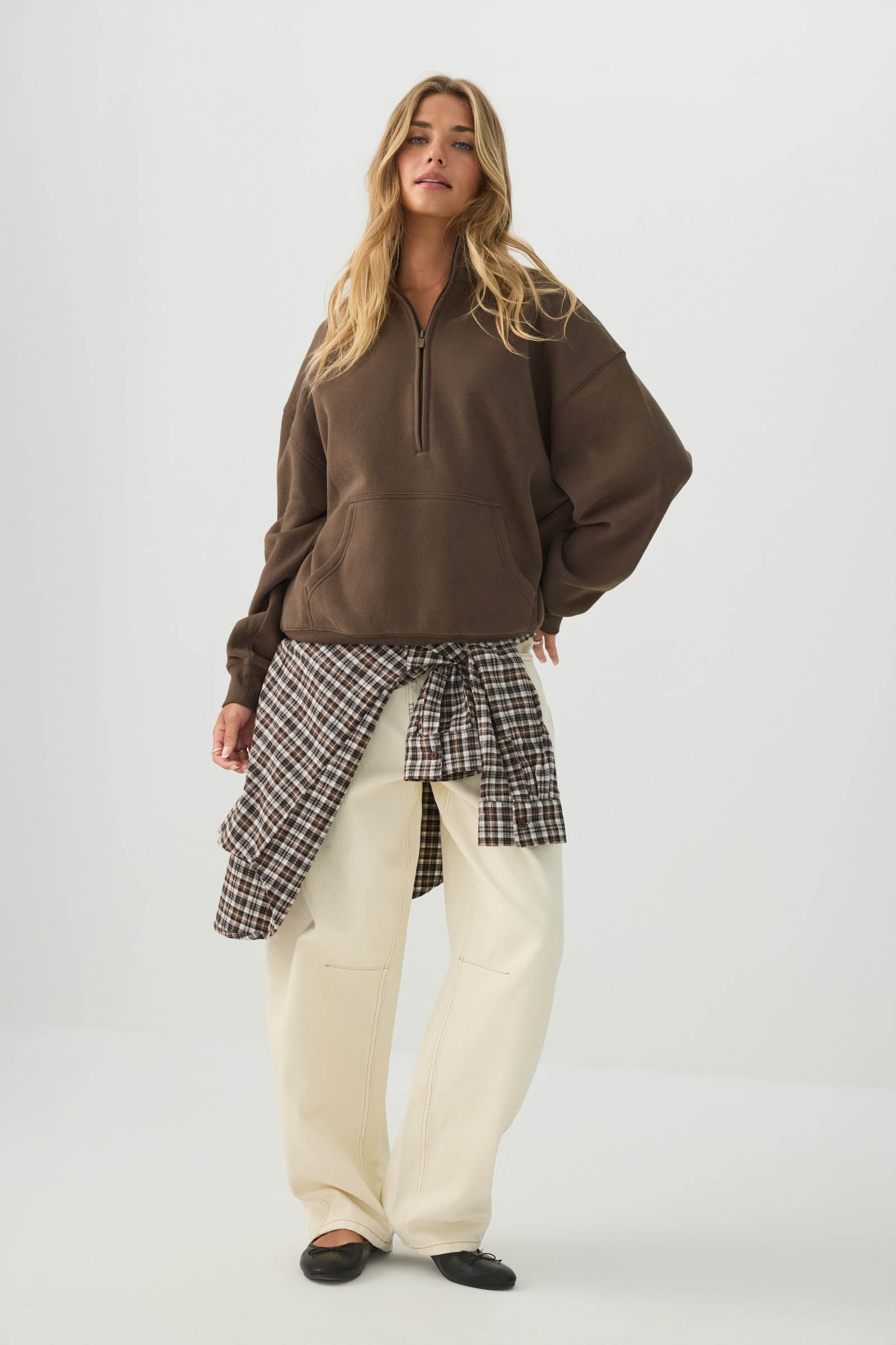 MADESOFT™ Fleece Oversized Half Zip Sweatshirt | Ardene