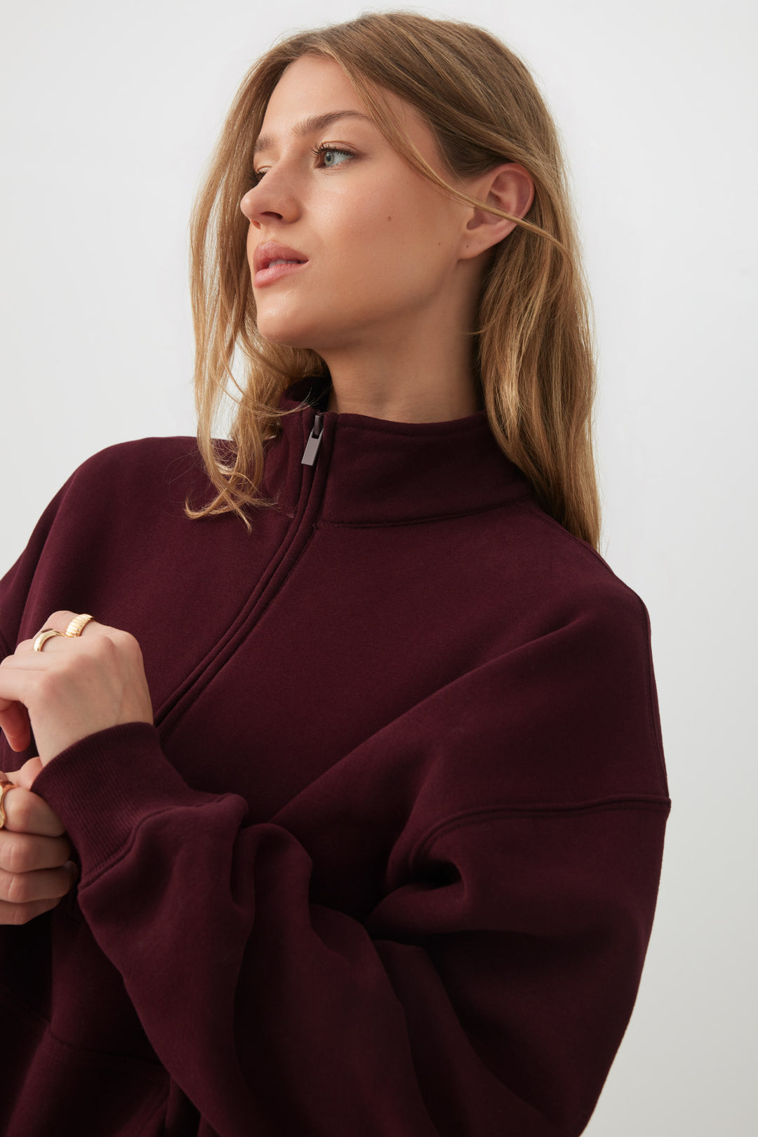 Chandail ample demi-glissière Molleton MADESOFT™