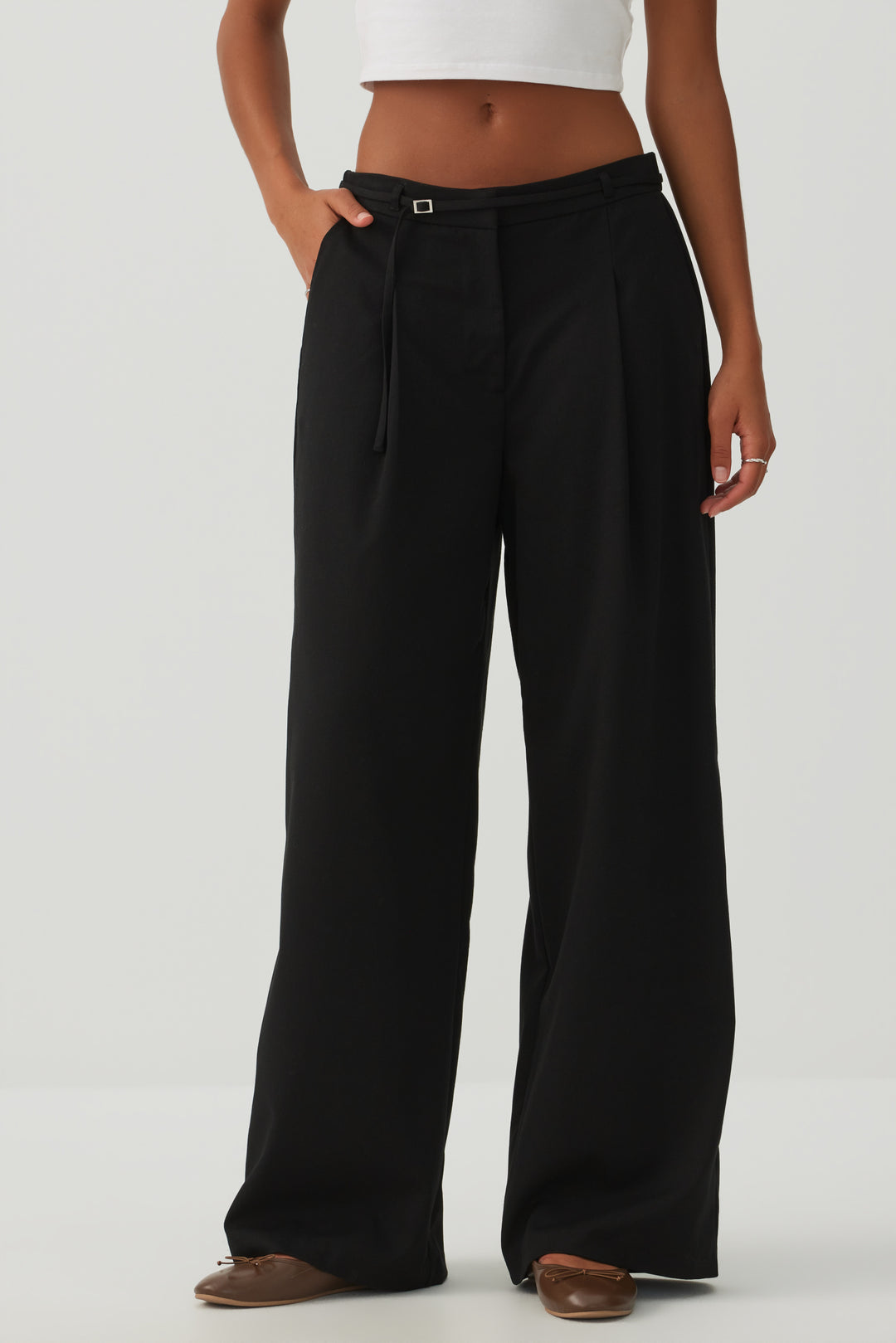 Tailored Wide Leg Pants