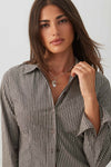 Fitted Striped Button Up Shirt