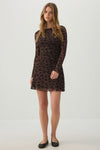 Floral Mesh Ruched Mini Dress
