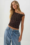 Floral Asymmetric Mesh Tank Top