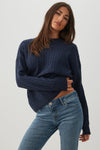 Cable Knit Crew Neck Sweater