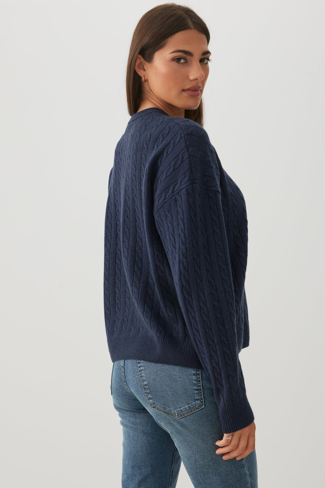 Cable Knit Crew Neck Sweater
