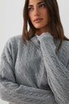 Cable Knit Crew Neck Sweater
