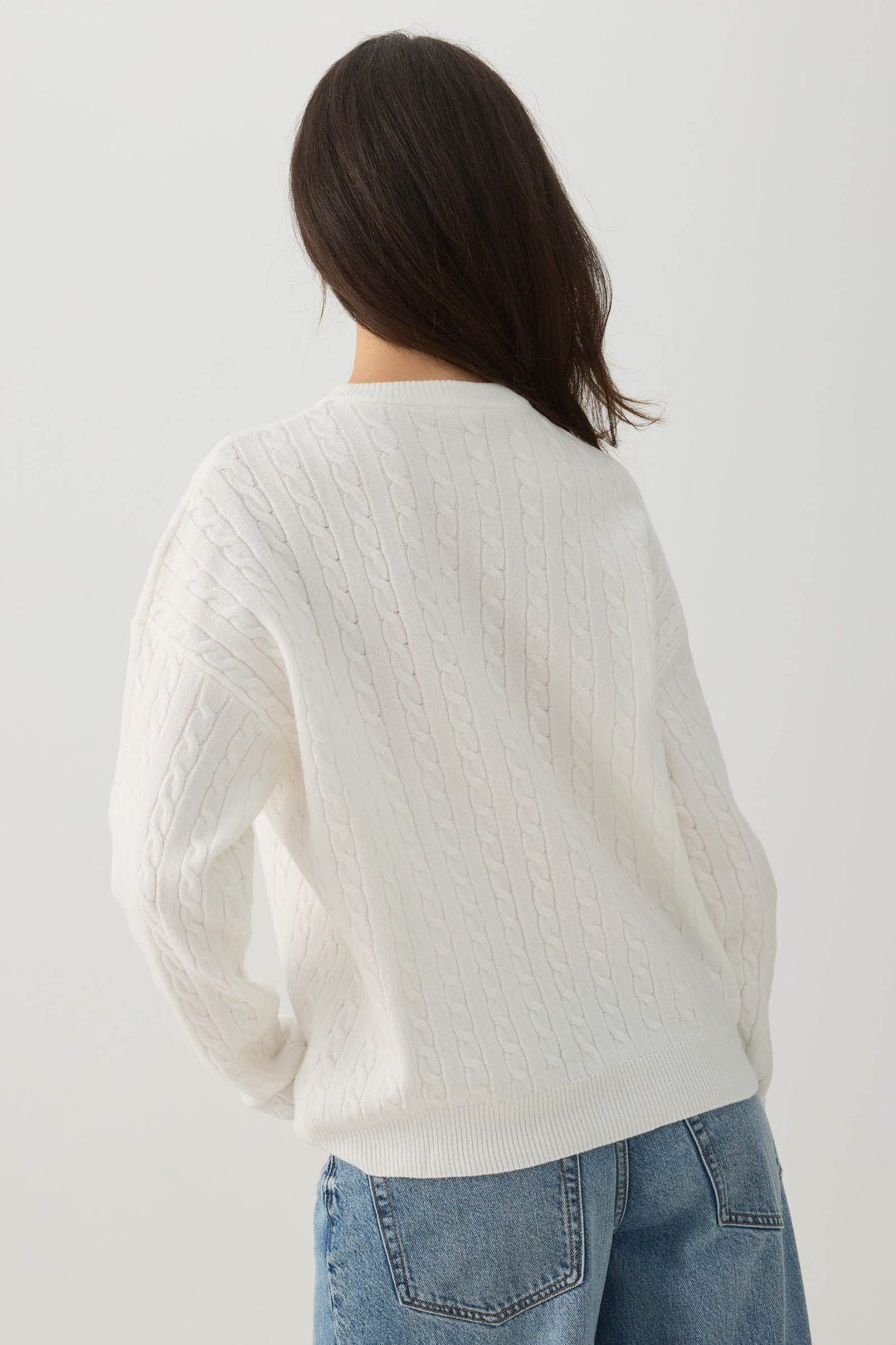 Cable Knit Crew Neck Sweater