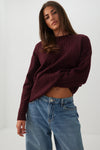 Cable Knit Crew Neck Sweater