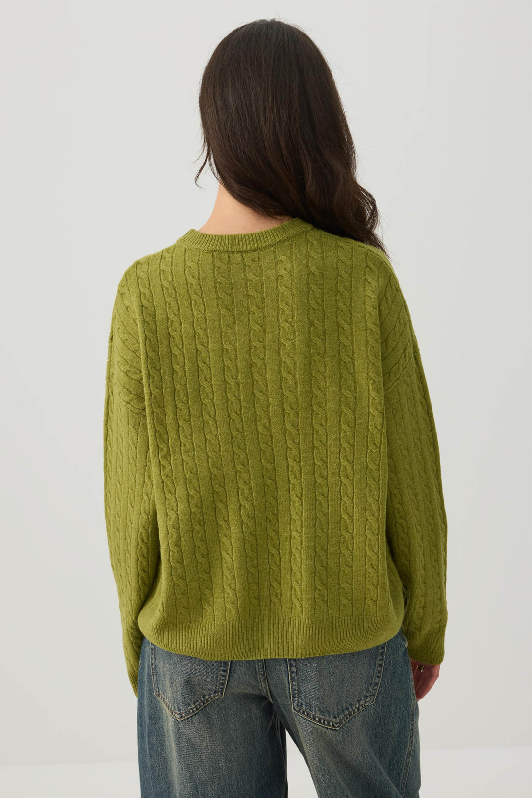 Cable Knit Crew Neck Sweater