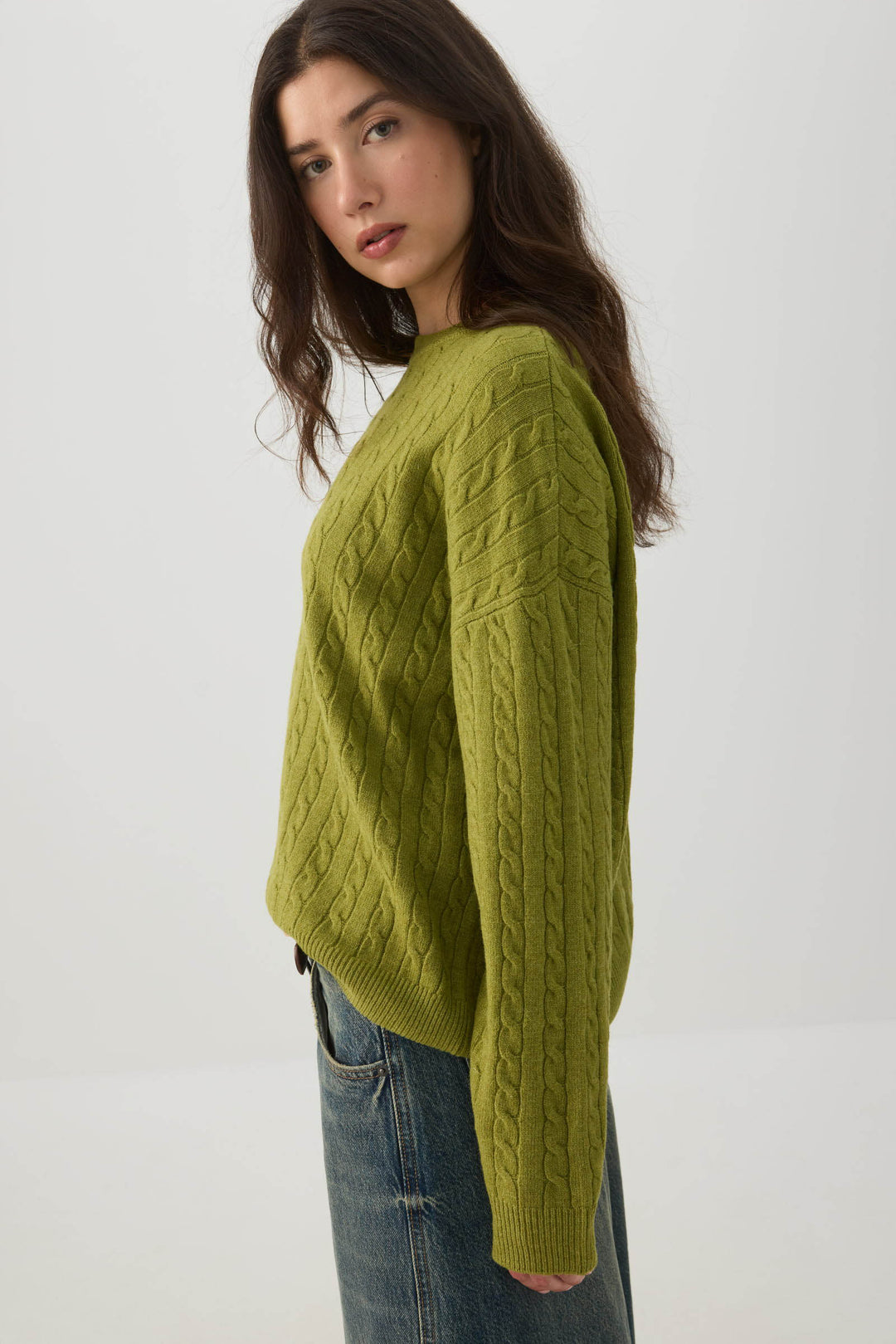 Cable Knit Crew Neck Sweater
