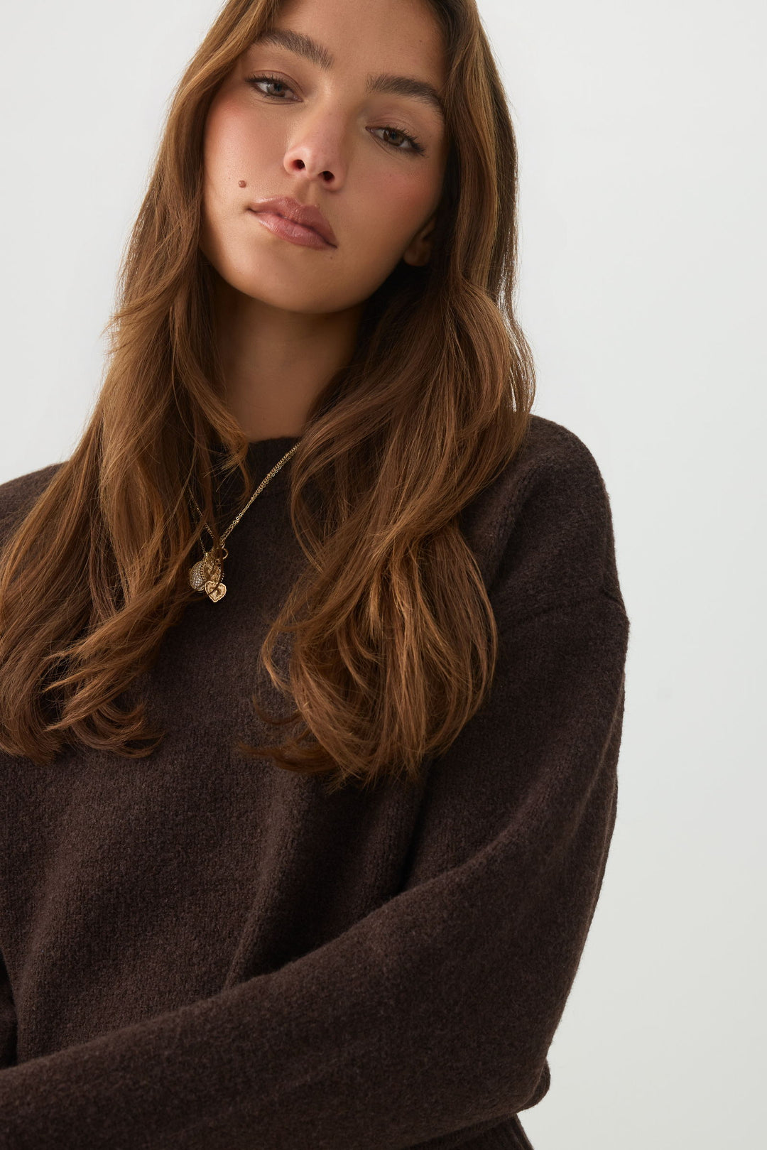 Cropped Crew Neck Sweater