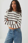 Cropped Striped Jacquard Sweater