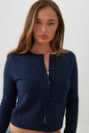 Cardigan court boutonné