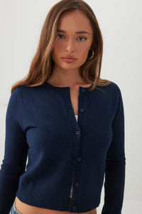 Cropped Button Front Cardigan