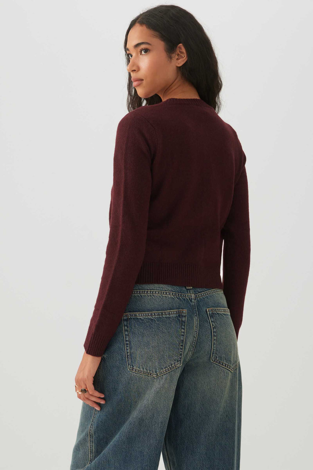 Cropped Button Front Cardigan