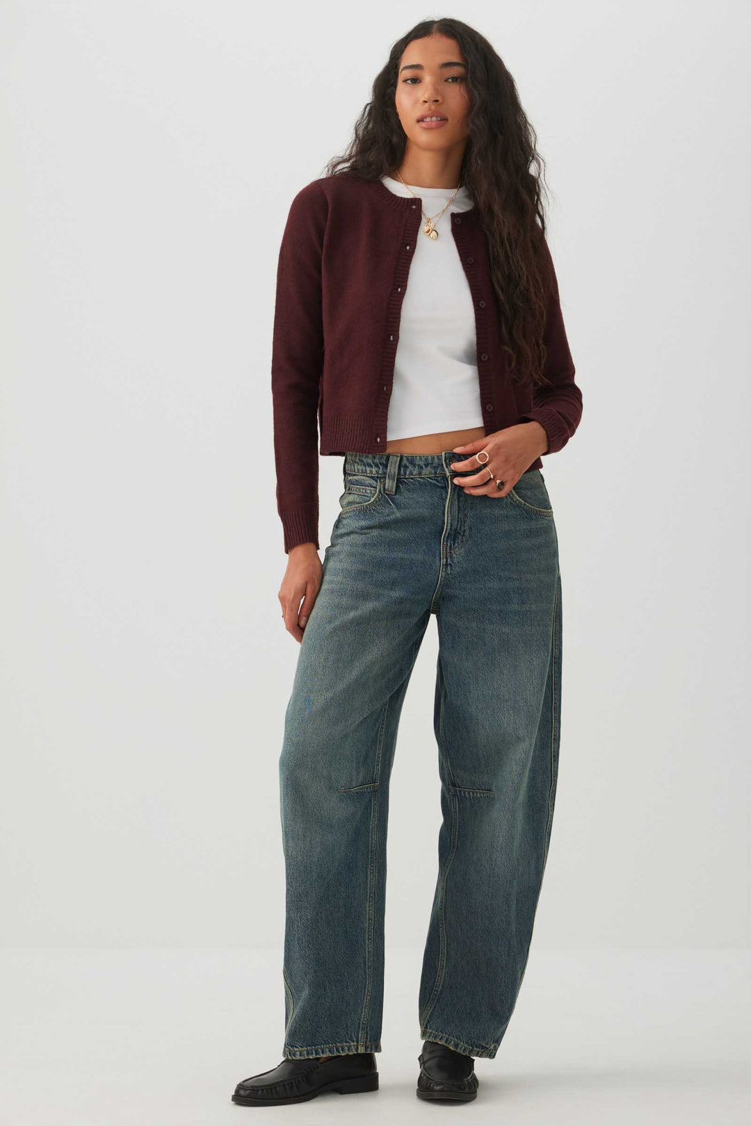 Cropped Button Front Cardigan