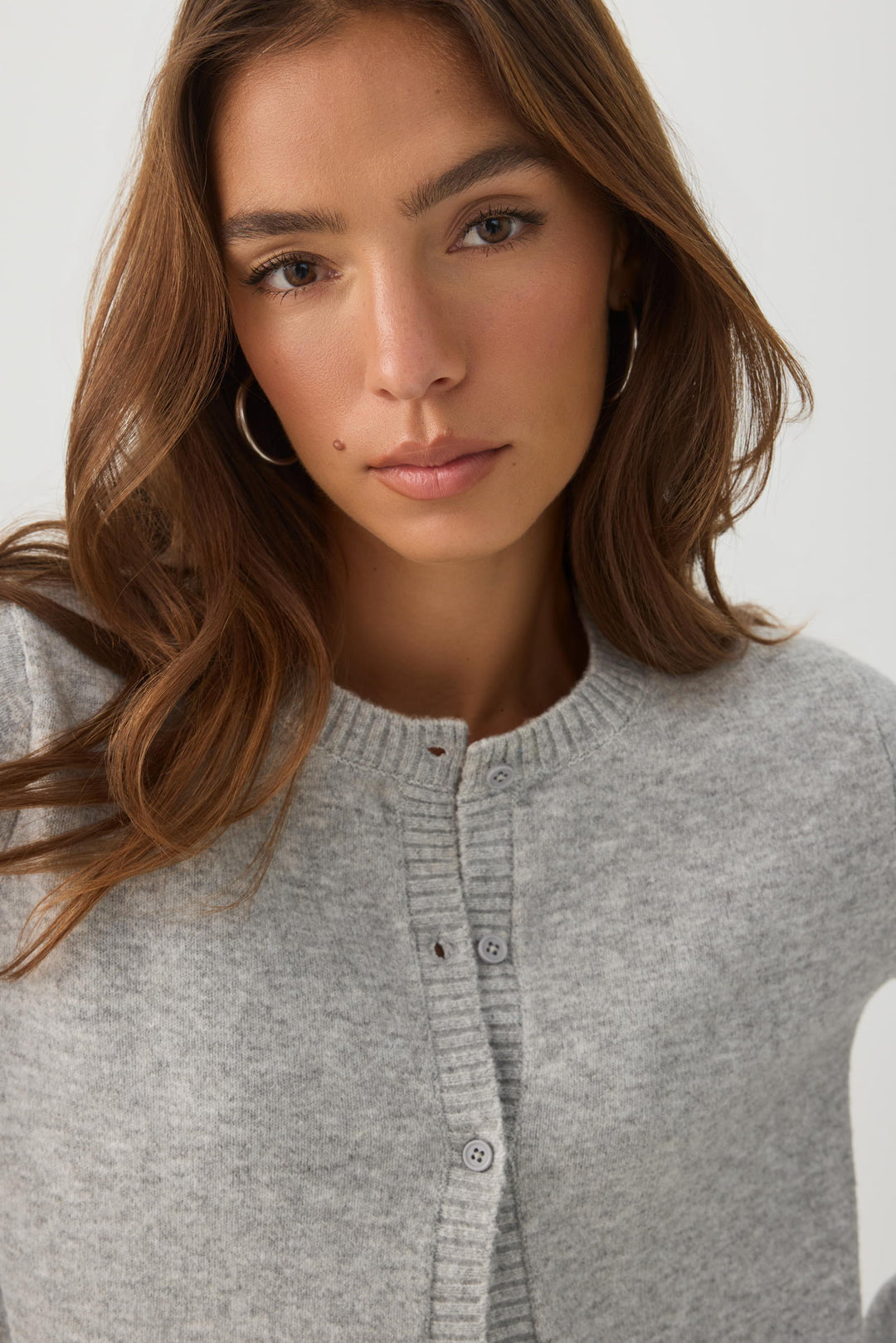 Cardigan court boutonné