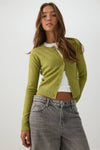 Cardigan court boutonné