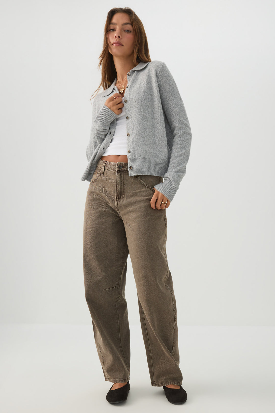 Cropped Polo Cardigan