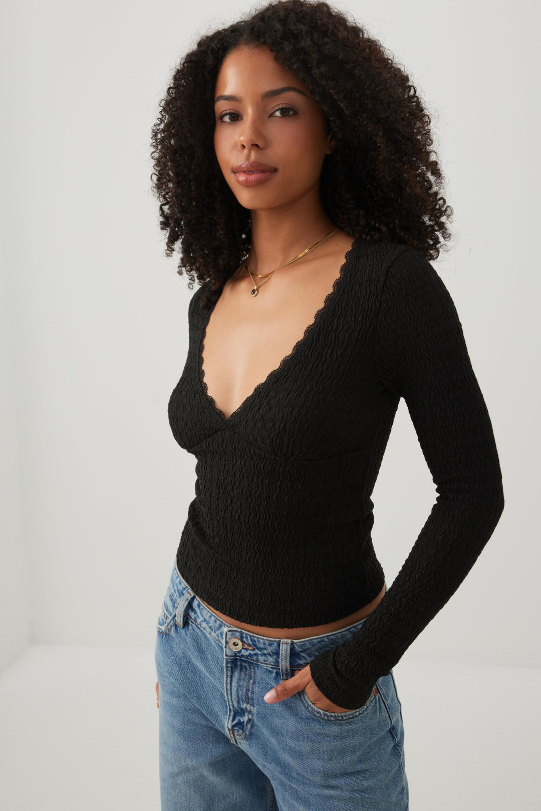 Textured Knit Cropped Top