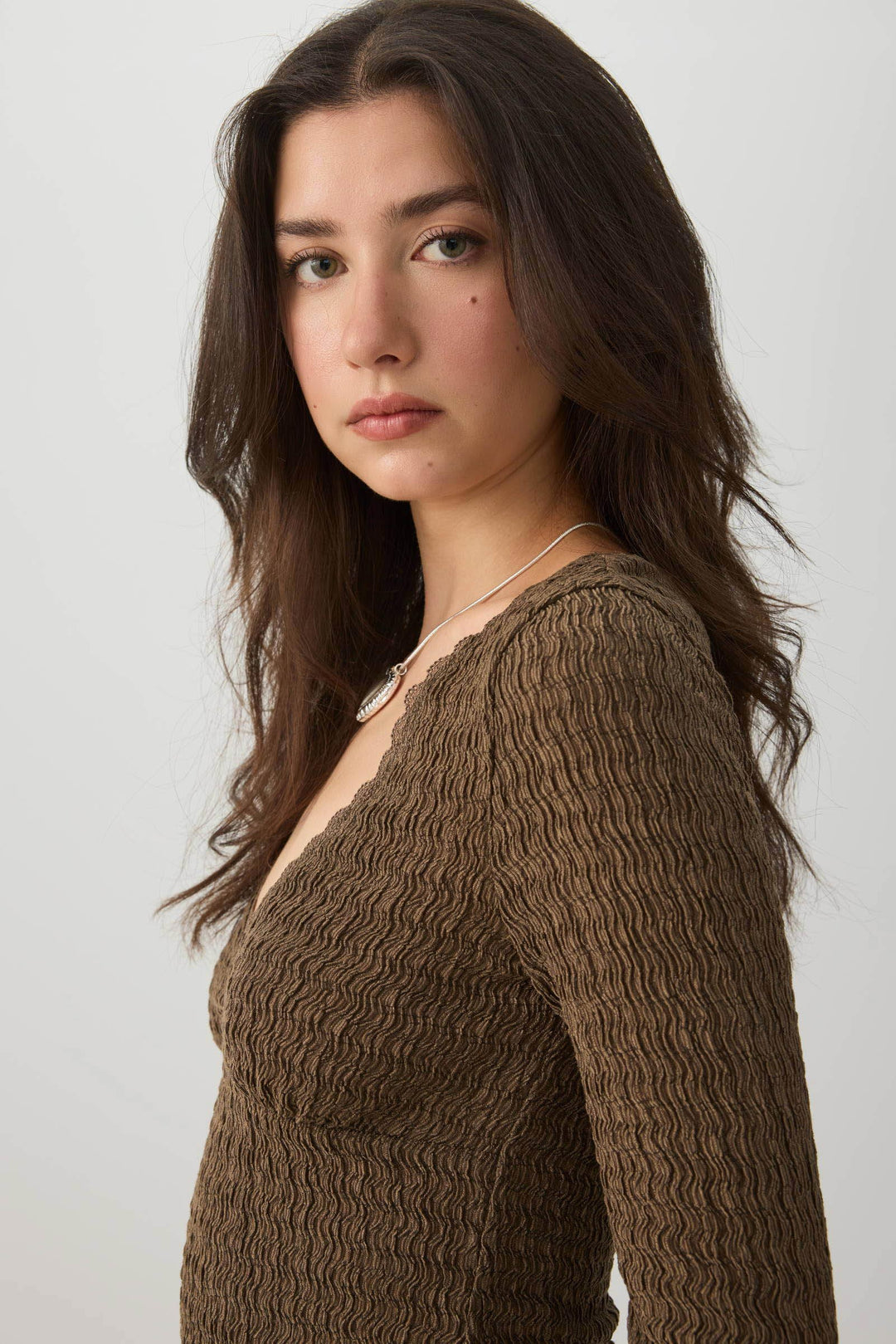 Haut court en tricot texturé