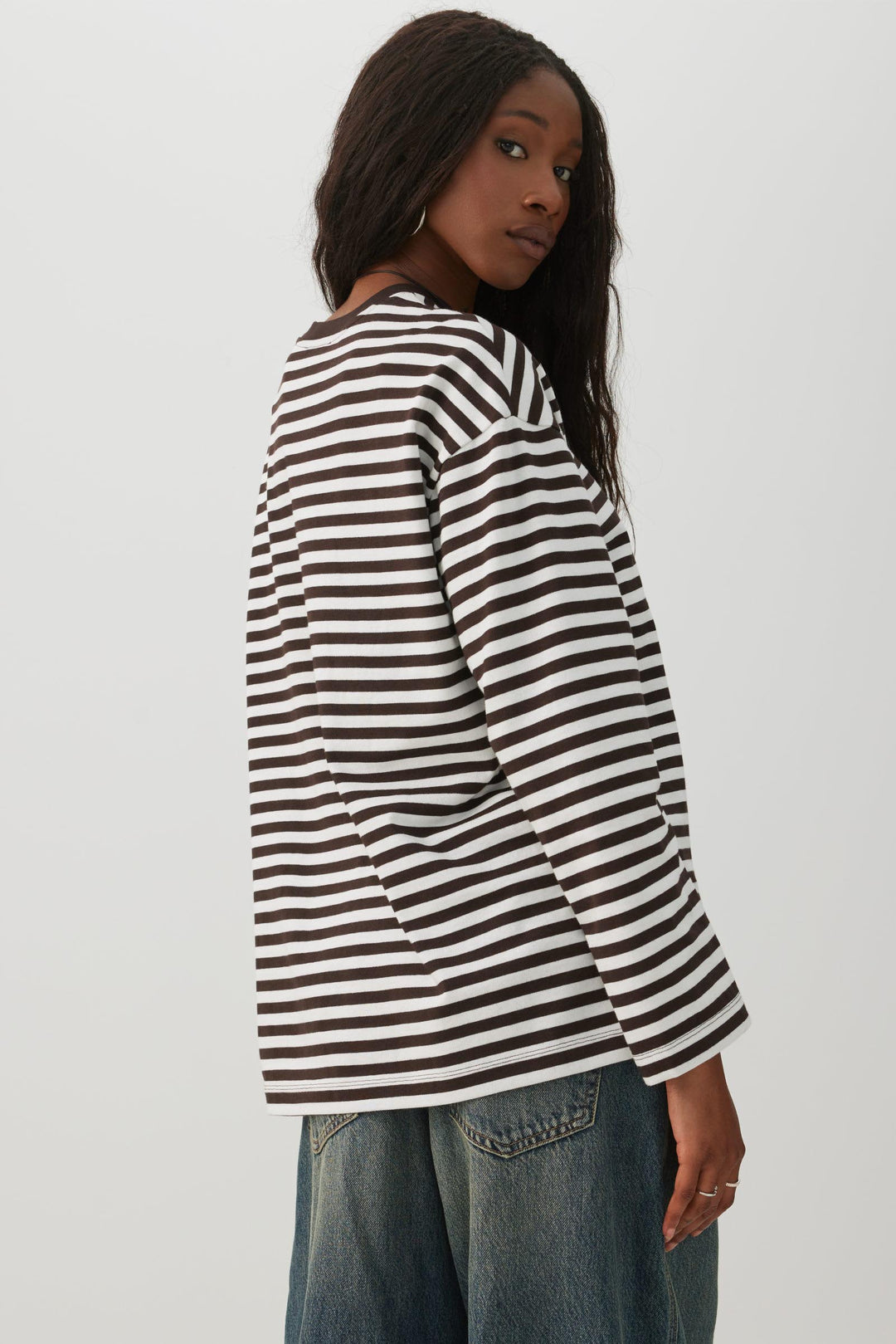Striped Jersey Long Sleeve Top