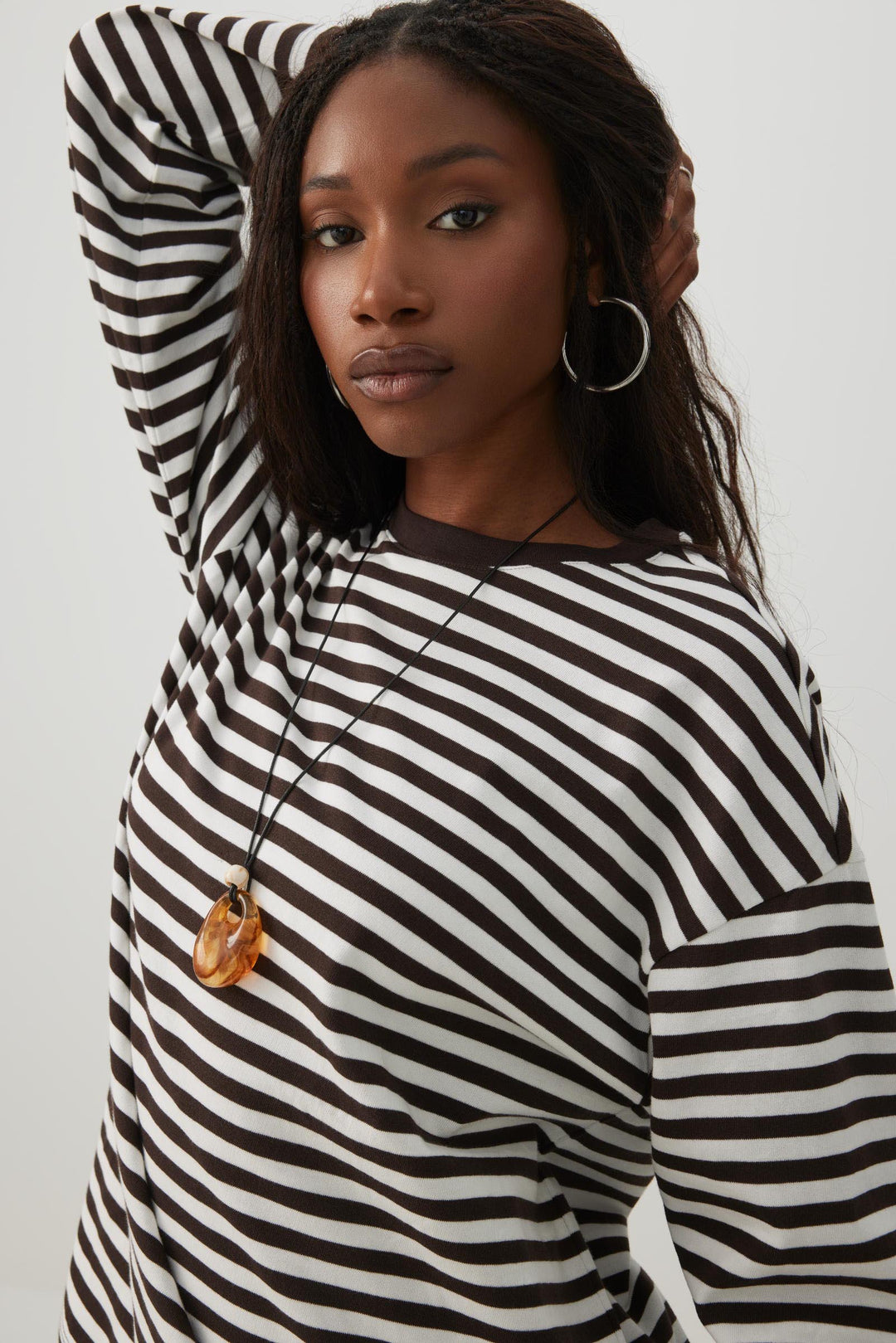 Striped Jersey Long Sleeve Top