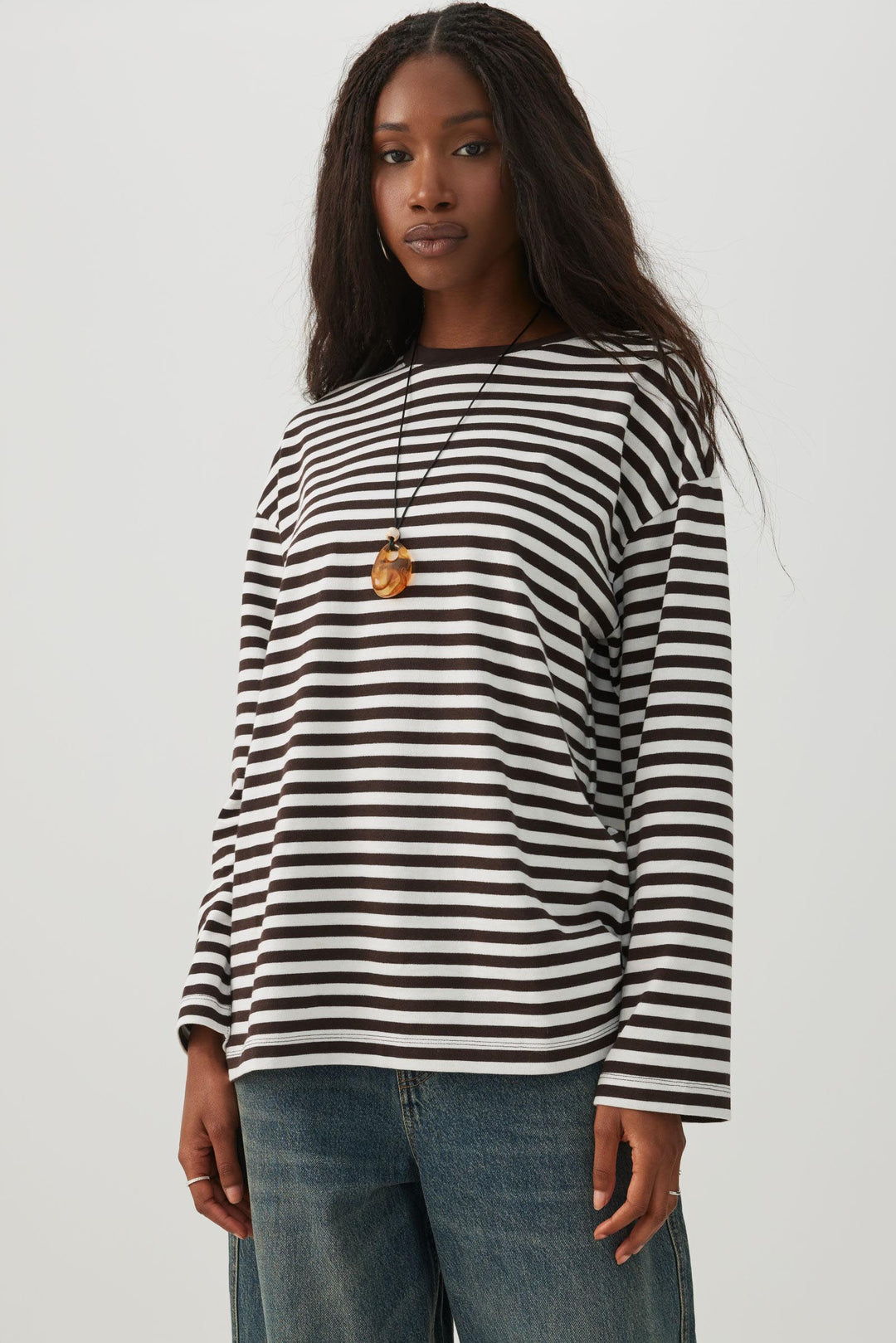 Striped Jersey Long Sleeve Top