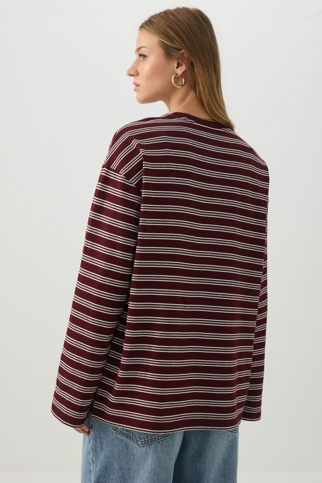 Striped Jersey Long Sleeve Top