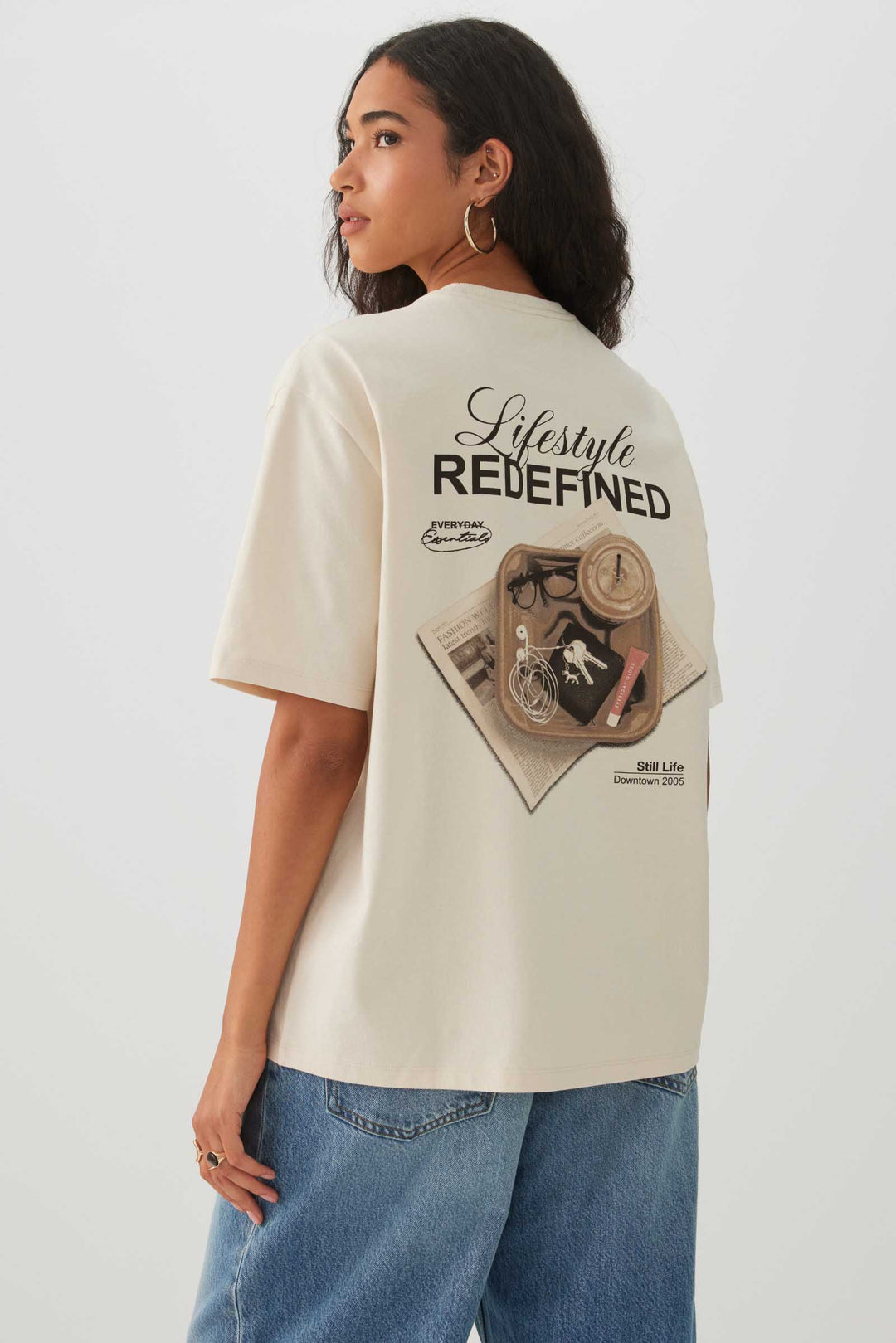 T-shirt graphique ample en coton