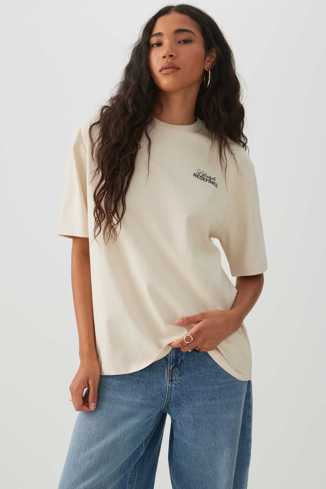 T-shirt graphique ample en coton