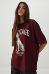 T-shirt graphique ample en coton