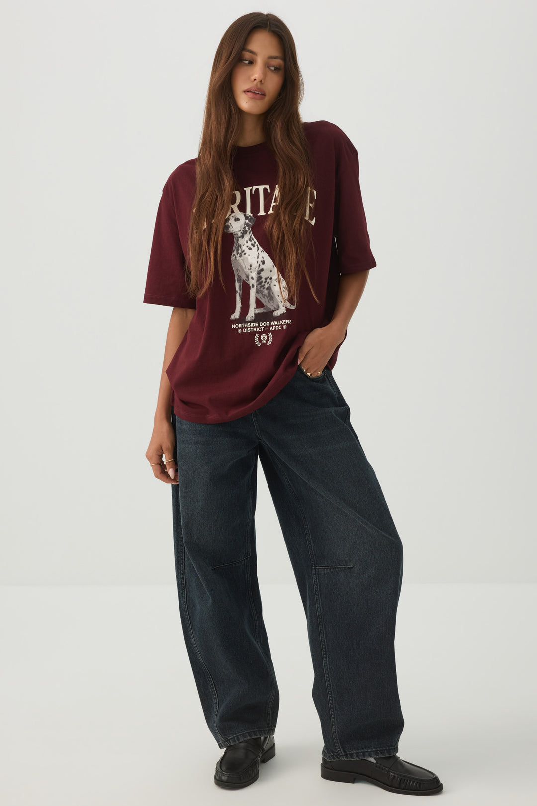 T-shirt graphique ample en coton