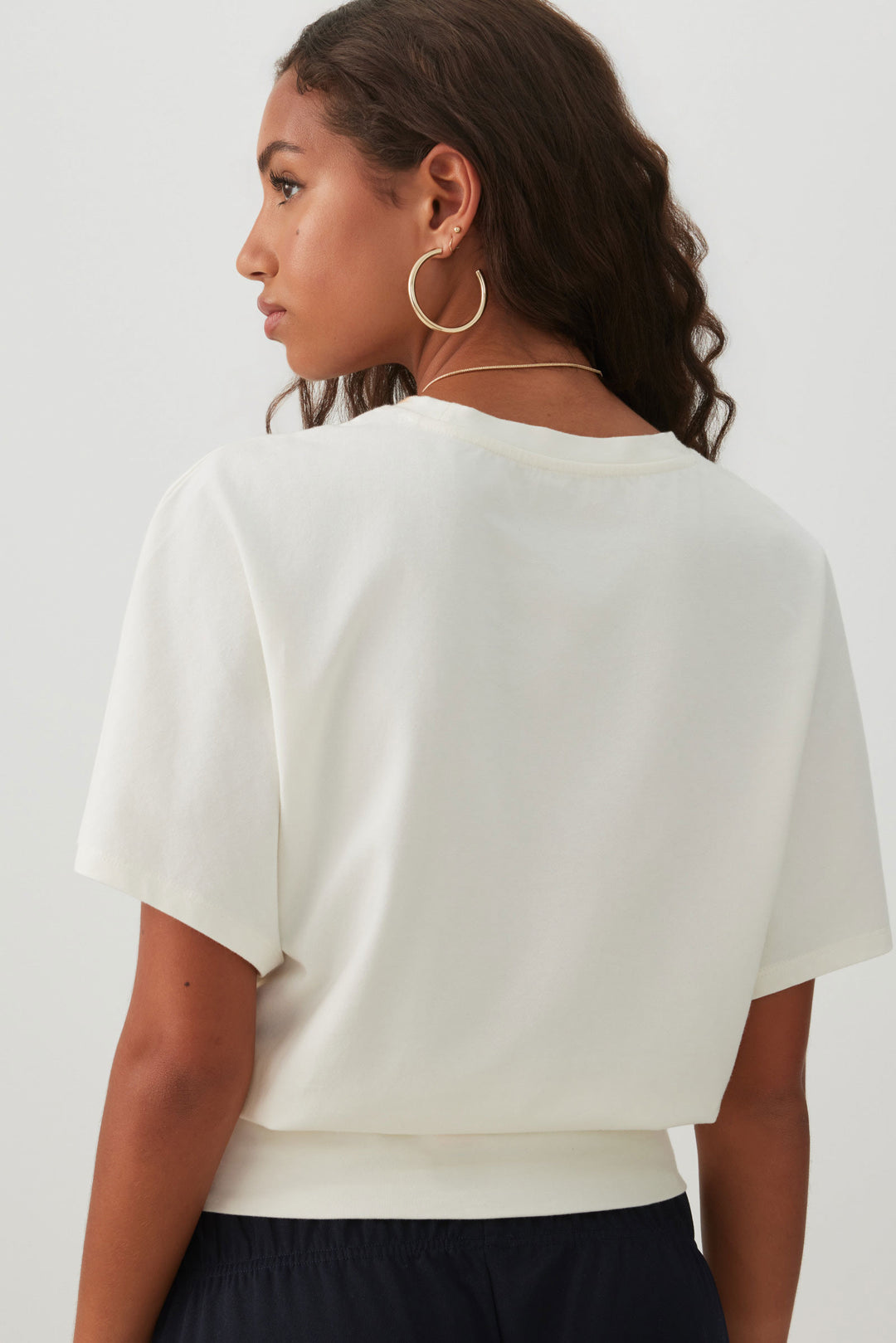 Cropped Batwing Sleeve Top