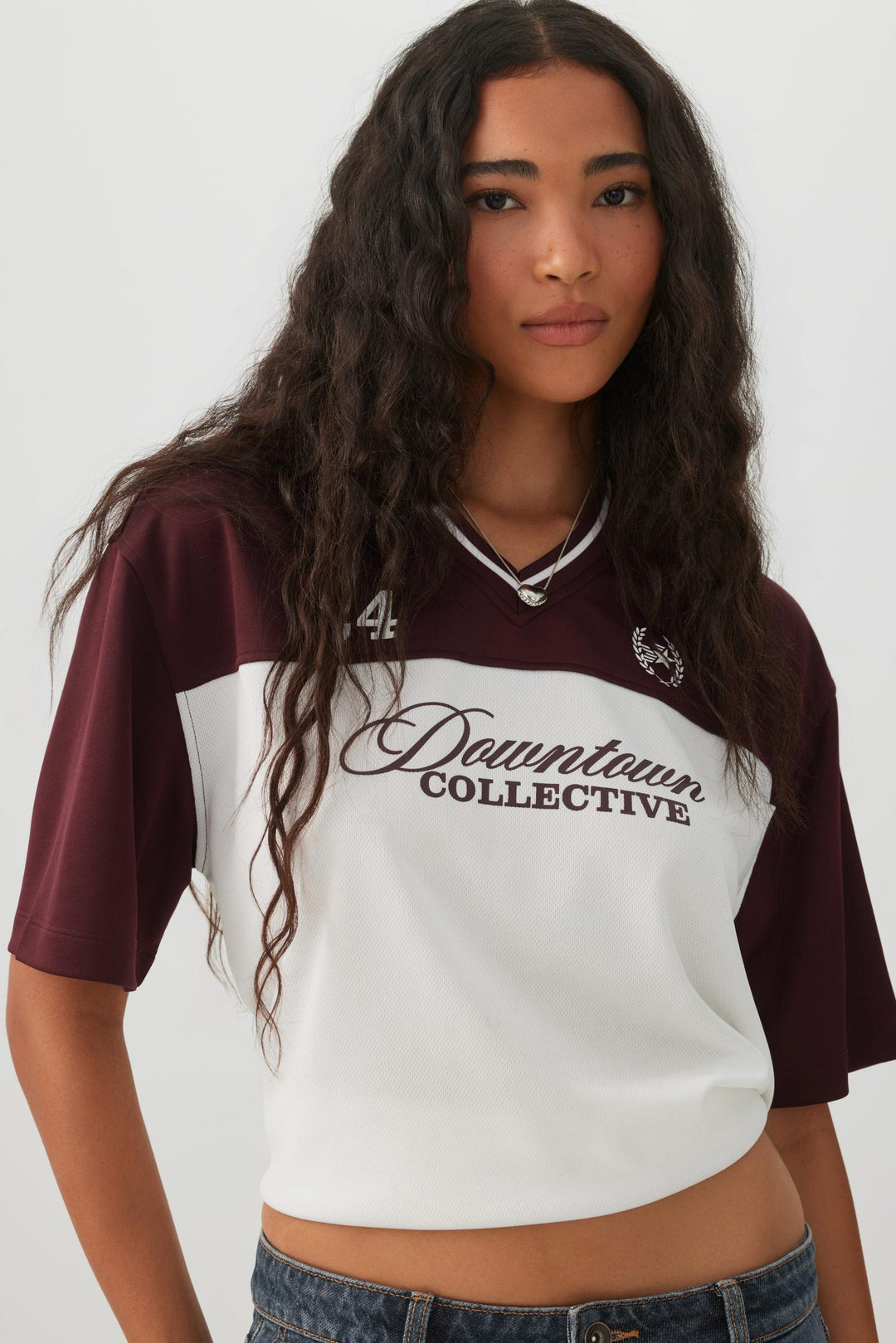 Extra-Long Graphic Mesh T-Shirt